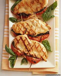 Tomato Basil Stuffed Grilled Chicken Breast 